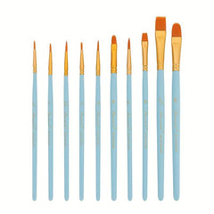 10pcs Painting Nylon Brush Set Art Drawing DIY Gouache Acrylic Brush