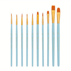 10pcs Painting Nylon Brush Set Art Drawing DIY Gouache Acrylic Brush