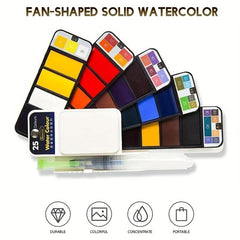 25pcs Professional Watercolor Paint Set Solid Watercolor Paint Art Supplies