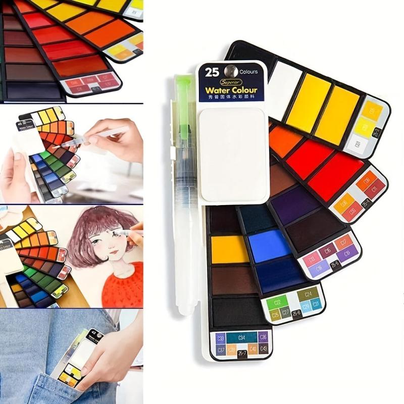 25pcs Professional Watercolor Paint Set Solid Watercolor Paint Art Supplies