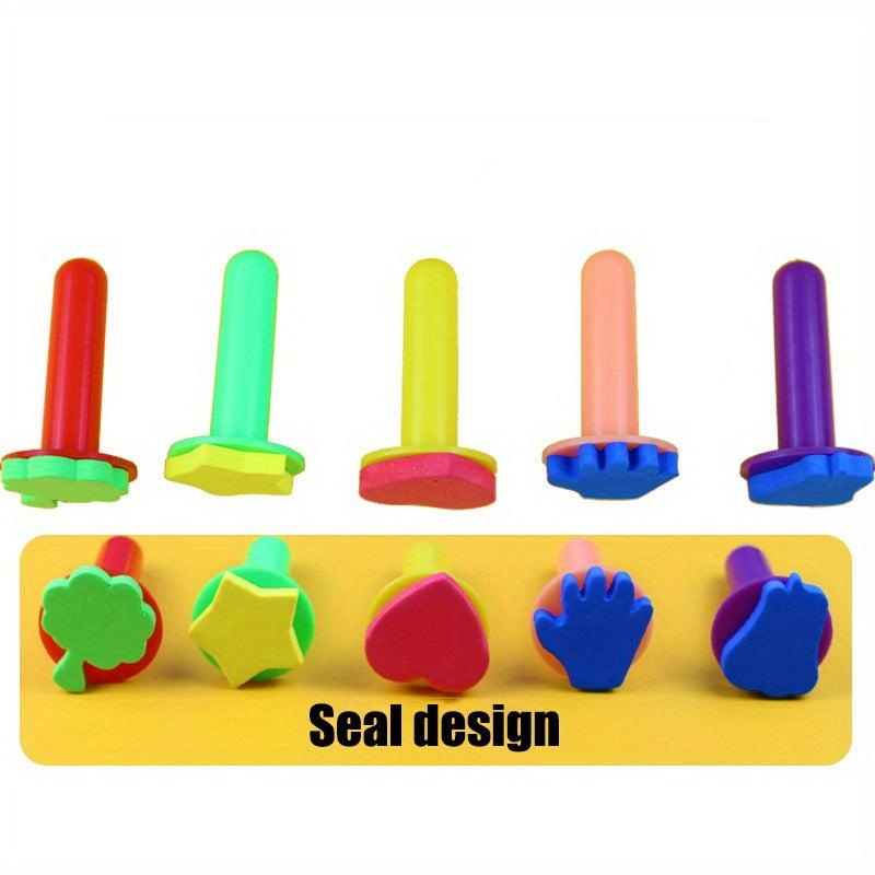 Sponge Rubbing Brush Art Painting Tool Set for Kids