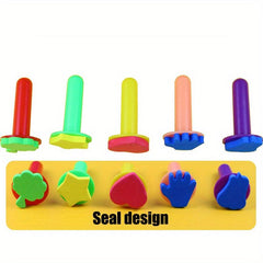 Sponge Rubbing Brush Art Painting Tool Set for Kids