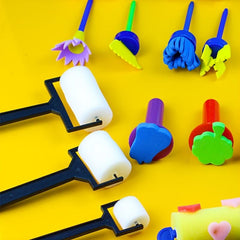 Sponge Rubbing Brush Art Painting Tool Set for Kids
