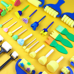 Sponge Rubbing Brush Art Painting Tool Set for Kids