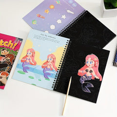 4pcs Scratch Art for Kids Rainbow Scratch Paper Drawing Painting Kit