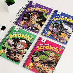 4pcs Scratch Art for Kids Rainbow Scratch Paper Drawing Painting Kit