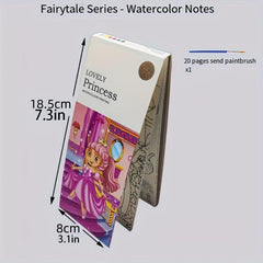 20 Pages Watercolor Coloring Sticky Note Book for Kids