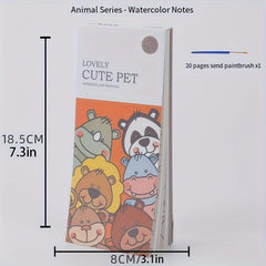 20 Pages Watercolor Coloring Sticky Note Book for Kids