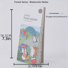 20 Pages Watercolor Coloring Sticky Note Book for Kids