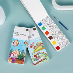 20 Pages Watercolor Coloring Sticky Note Book for Kids