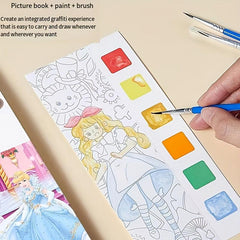20 Pages Watercolor Coloring Sticky Note Book for Kids