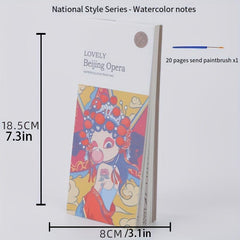 20 Pages Watercolor Coloring Sticky Note Book for Kids