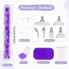 Diamond Painting Pen Kit with 6 Metal Tips and Accessories