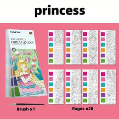 Watercolor Painting Coloring Book with Paint