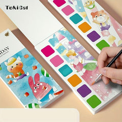 Watercolor Painting Coloring Book with Paint