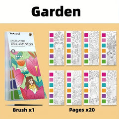 Watercolor Painting Coloring Book with Paint