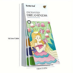 Watercolor Painting Coloring Book with Paint