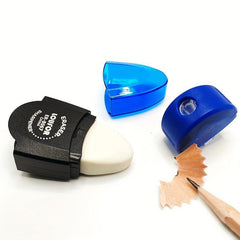 2pcs Portable PVC Pencil Sharpener with Eraser