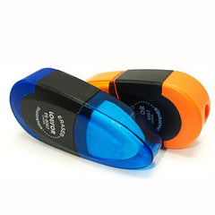2pcs Portable PVC Pencil Sharpener with Eraser