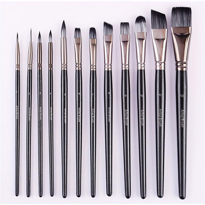 12pcs Special Shaped Brush Set for Watercolor Acrylic Gouache Painting