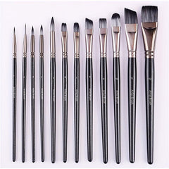 12pcs Special Shaped Brush Set for Watercolor Acrylic Gouache Painting