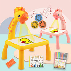 Projection Painting Table With Lighting And Music For Kids