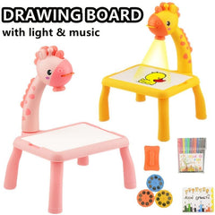Projection Painting Table With Lighting And Music For Kids