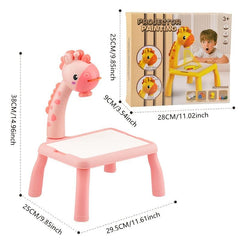 Projection Painting Table With Lighting And Music For Kids