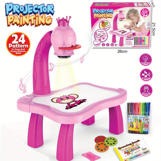 Kids Painting Projection Writing Board Toy with Light and Music