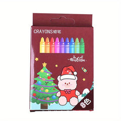 Christmas Crayon 8 Colors Painting Set School Season Prizes