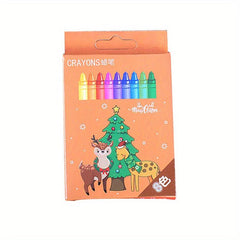 Christmas Crayon 8 Colors Painting Set School Season Prizes