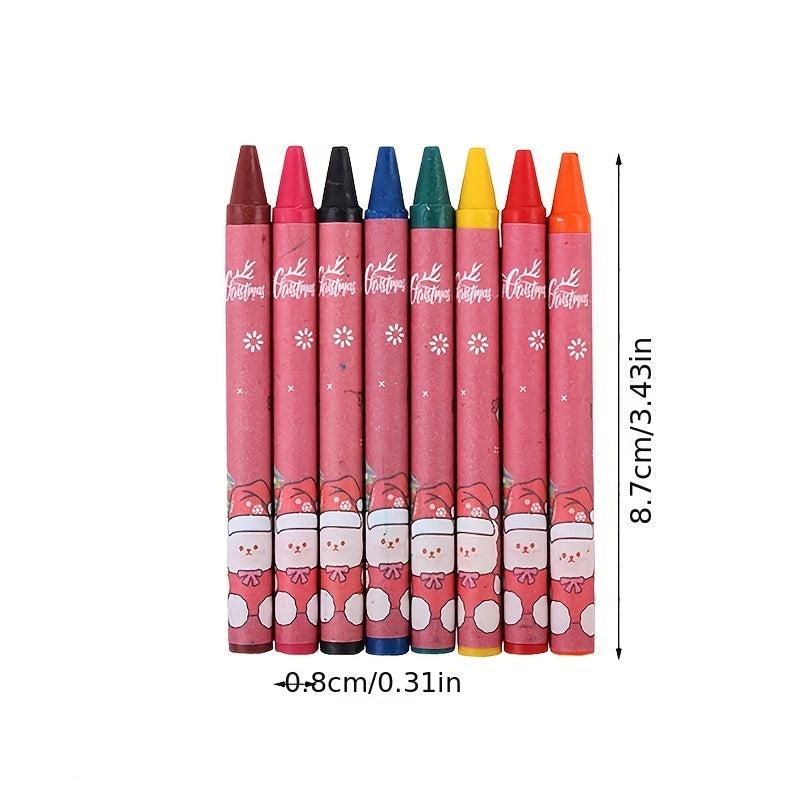 Christmas Crayon 8 Colors Painting Set School Season Prizes