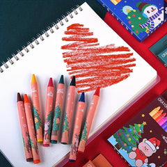 Christmas Crayon 8 Colors Painting Set School Season Prizes