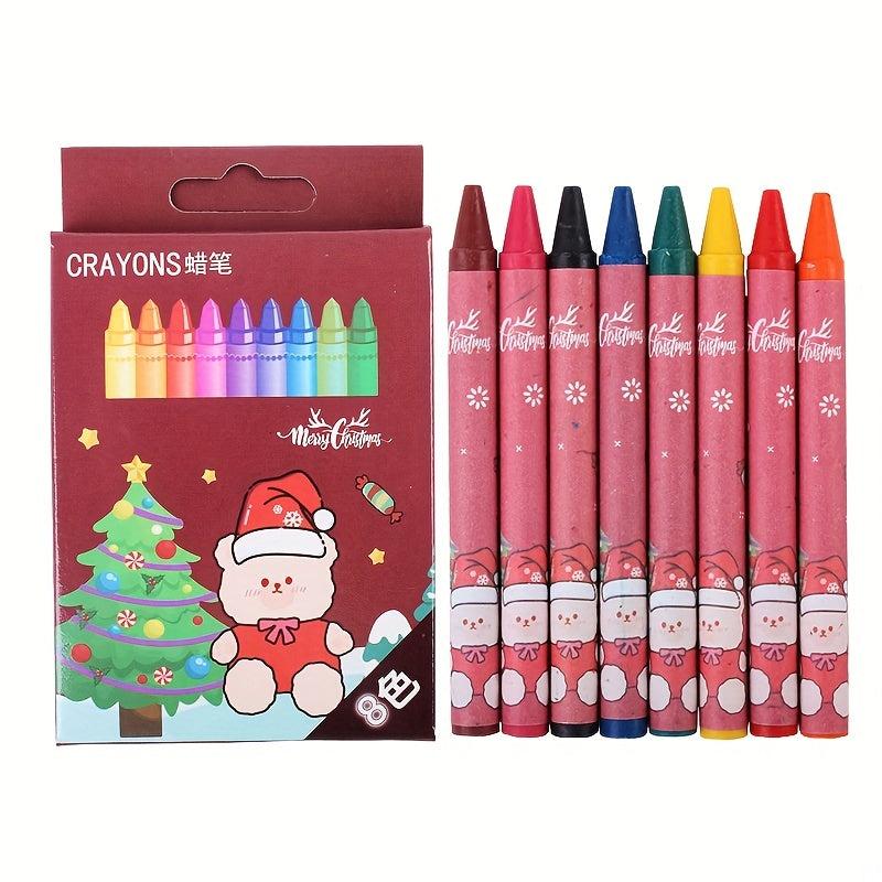 Christmas Crayon 8 Colors Painting Set School Season Prizes
