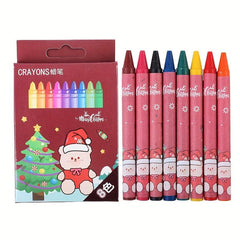 Christmas Crayon 8 Colors Painting Set School Season Prizes