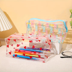 1pc PVC Waterproof Wash Bag Set Storage Bag Translucent Cosmetic Bag