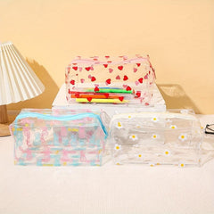 1pc PVC Waterproof Wash Bag Set Storage Bag Translucent Cosmetic Bag