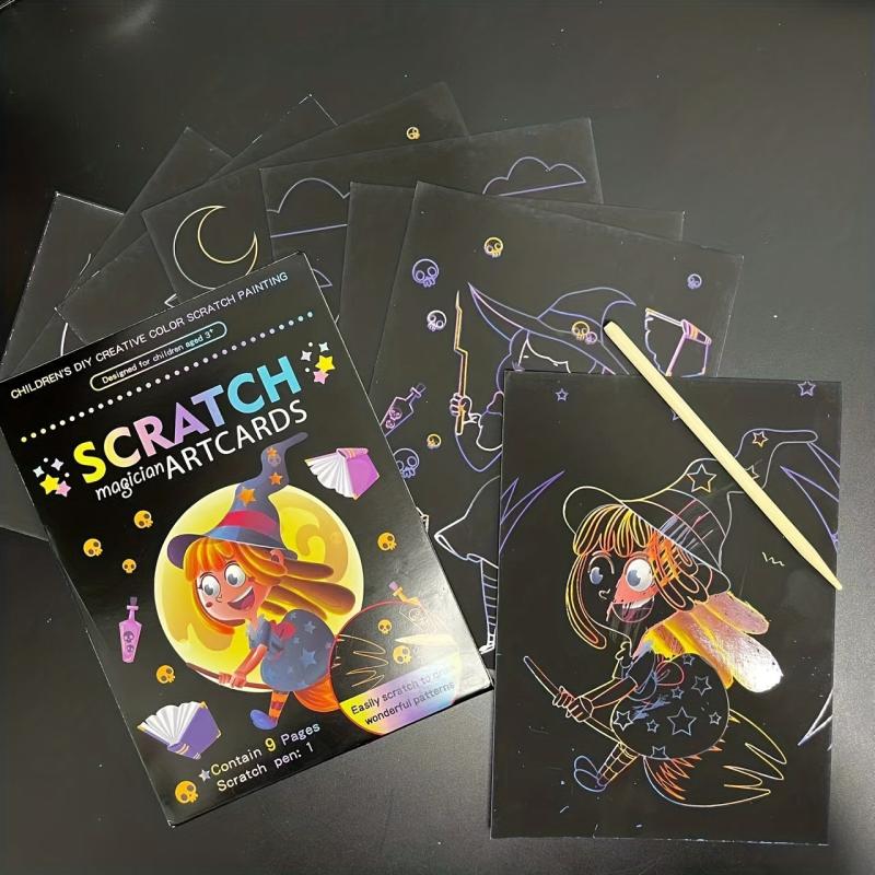 9pcs Cartoon Magic Art Card DIY Graffiti Set Painting Book
