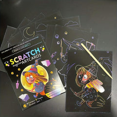 9pcs Cartoon Magic Art Card DIY Graffiti Set Painting Book