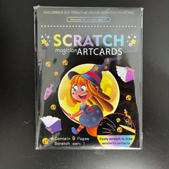 9pcs Cartoon Magic Art Card DIY Graffiti Set Painting Book