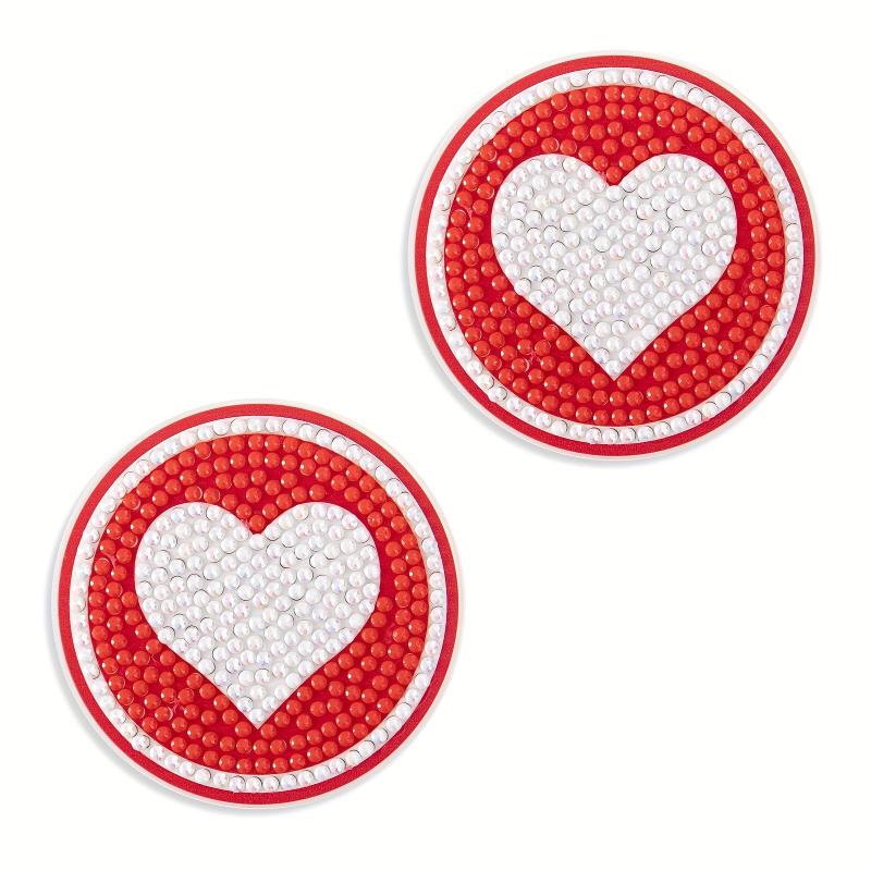 DIY Red Diamond Car Coasters - Add a Touch of Love to Your Car Interior