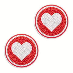 DIY Red Diamond Car Coasters - Add a Touch of Love to Your Car Interior
