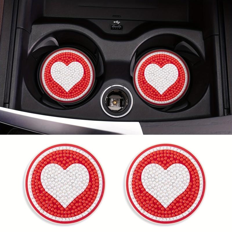 DIY Red Diamond Car Coasters - Add a Touch of Love to Your Car Interior