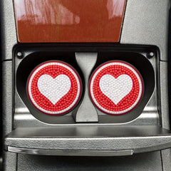 DIY Red Diamond Car Coasters - Add a Touch of Love to Your Car Interior