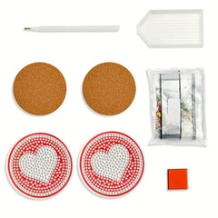 DIY Red Diamond Car Coasters - Add a Touch of Love to Your Car Interior