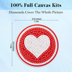 DIY Red Diamond Car Coasters - Add a Touch of Love to Your Car Interior