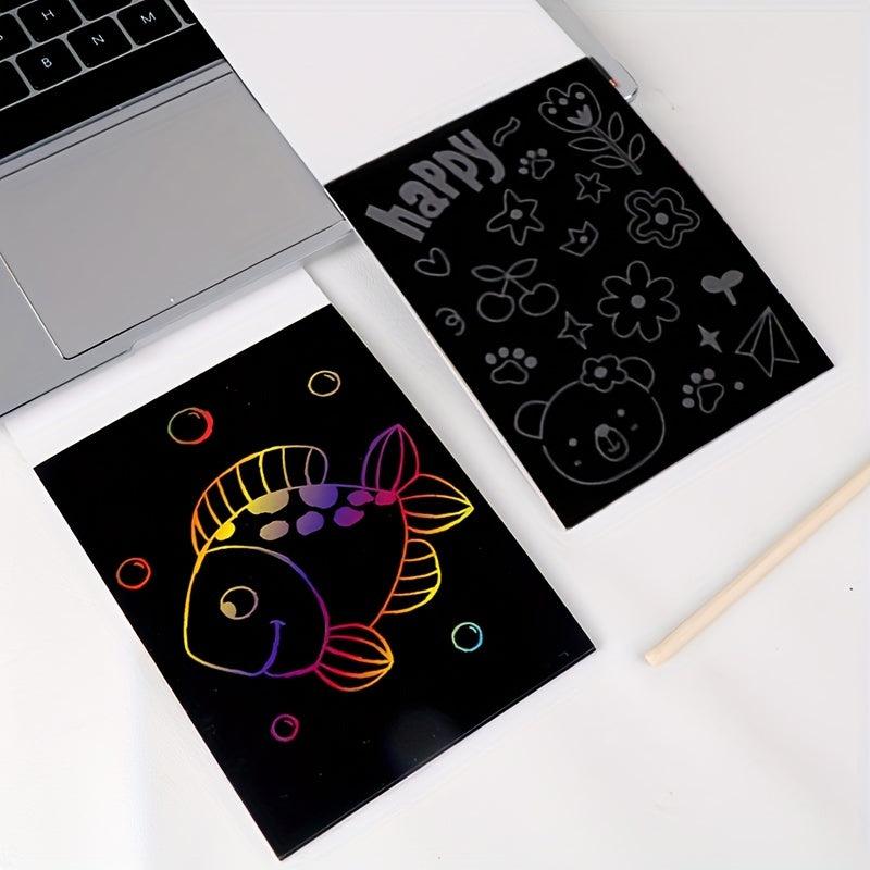 Rainbow Scratch Paper 14x10 - Scratch Art Kids Adults