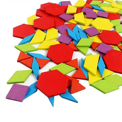 155pc Geometric Jigsaw Puzzles Wooden Plane Imposition