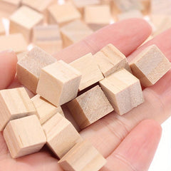 100pcs Small Wooden Blocks Square Pine Wooden Blocks Diy Geometric Cube
