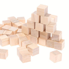 100pcs Small Wooden Blocks Square Pine Wooden Blocks Diy Geometric Cube
